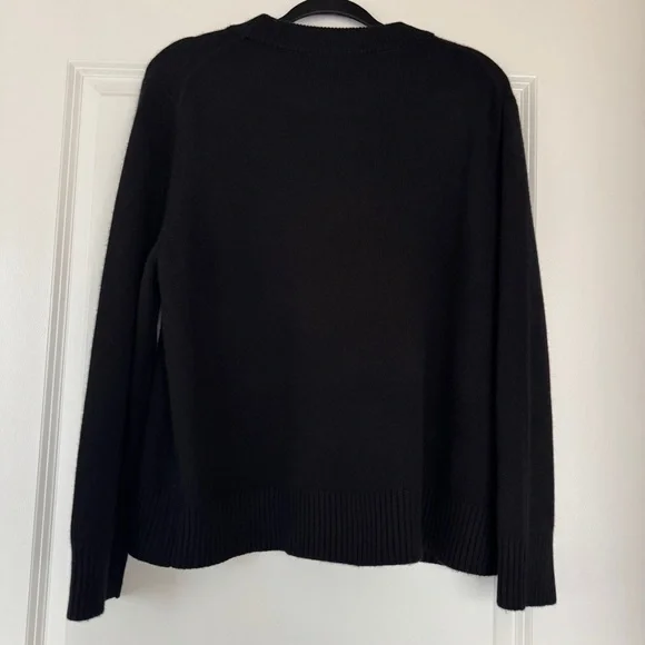 NWOT! | QUINCE Women's Mongolian Cashmere Oversized Crewneck Sweater Black Small - Picture 5 of 11